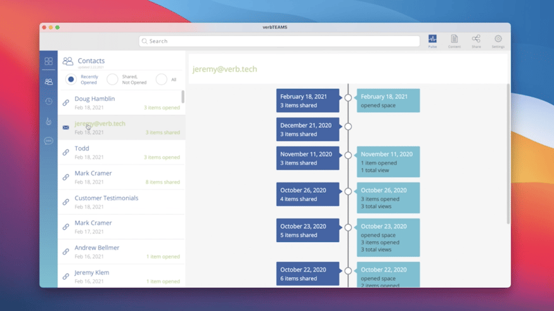 verbTEAMS Dashboard